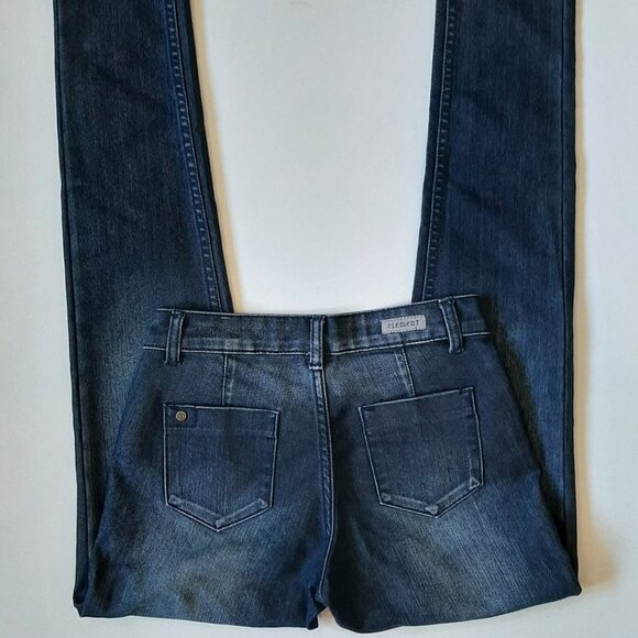3/$20 NEW Element Denim Jeans Skinny Ballet Fit Jeggings Dark Blue Wash - Picture 6 of 10